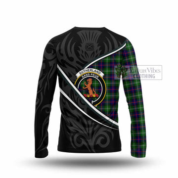 Sutherland Tartan Family Crest Long Sleeve T-Shirt Celtic Scottish Thistle Floral - Tartan Vibes Clothing