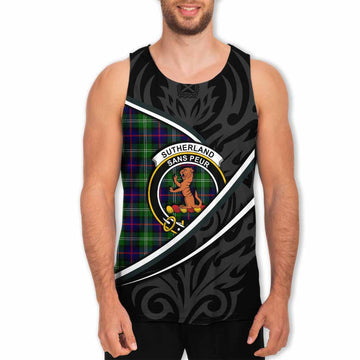 Sutherland Tartan Family Crest Men Tank Top Celtic Scottish Thistle Floral