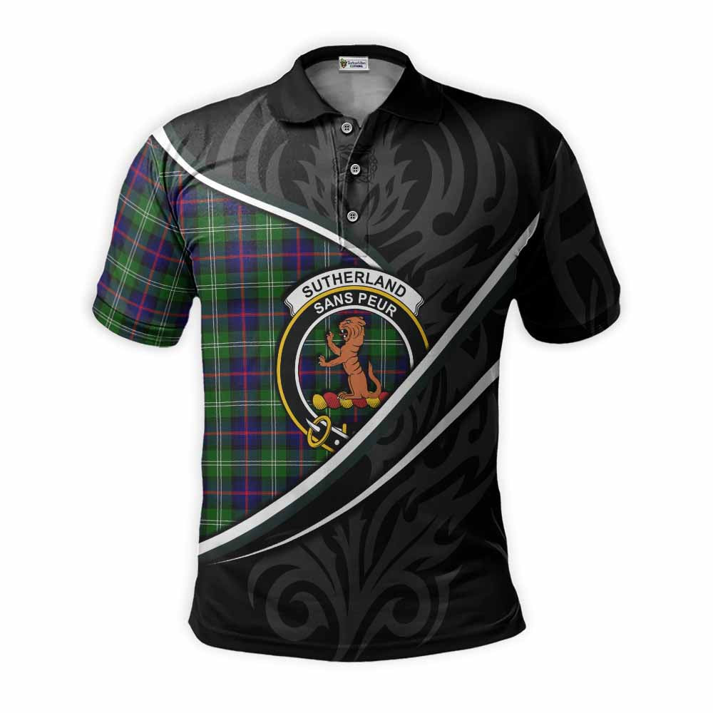 Sutherland Tartan Family Crest Polo Shirt Celtic Scottish Thistle Floral - Tartan Vibes Clothing