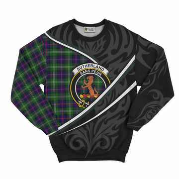 Sutherland Tartan Family Crest Sweatshirt Celtic Scottish Thistle Floral