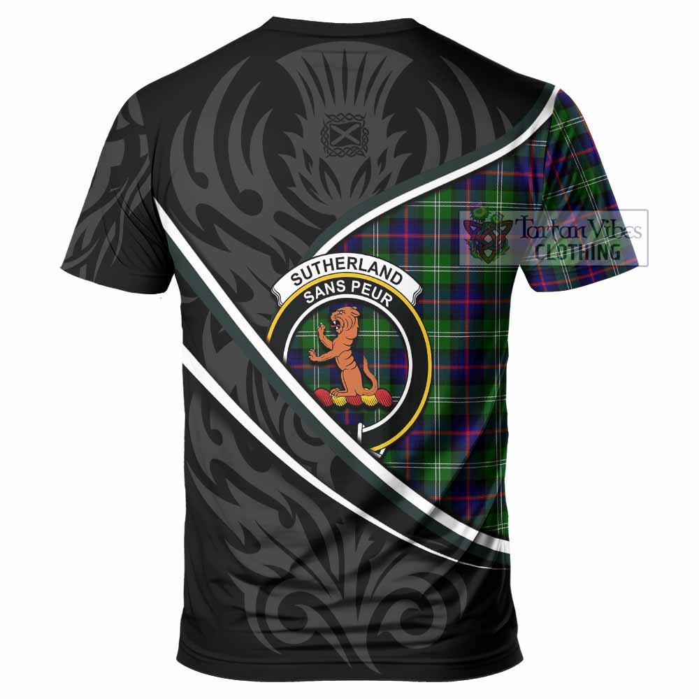 Sutherland Tartan Family Crest T-shirt Celtic Scottish Thistle Floral - Tartan Vibes Clothing