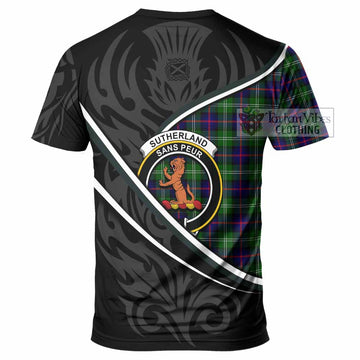 Sutherland Tartan Family Crest T-shirt Celtic Scottish Thistle Floral - Tartan Vibes Clothing