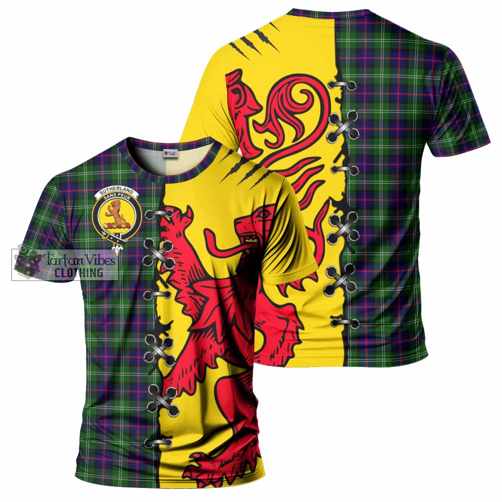 Sutherland Tartan Family Crest T-shirt Lion Rampant Honor - Tartan Vibes Clothing