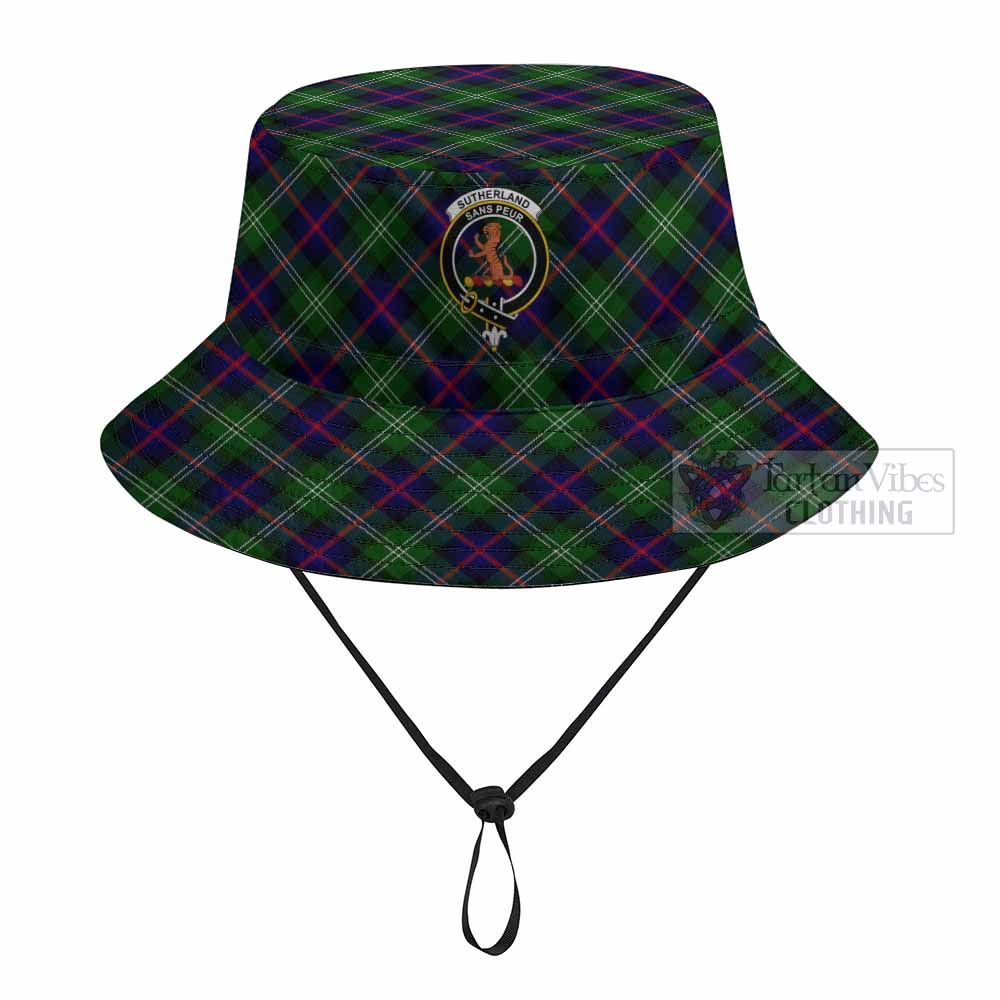 Sutherland Tartan Fishing Hat with Family Crest