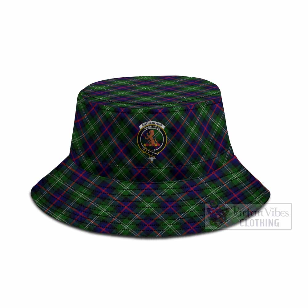 Sutherland Tartan Fishing Hat with Family Crest