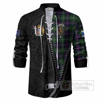 Sutherland Tartan Ghillie Shirt New Zealand Pattern Unique Zipper Stylized