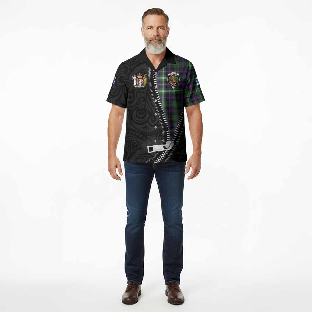 Sutherland Tartan Hawaiian Shirt New Zealand Pattern Unique Zipper Stylized