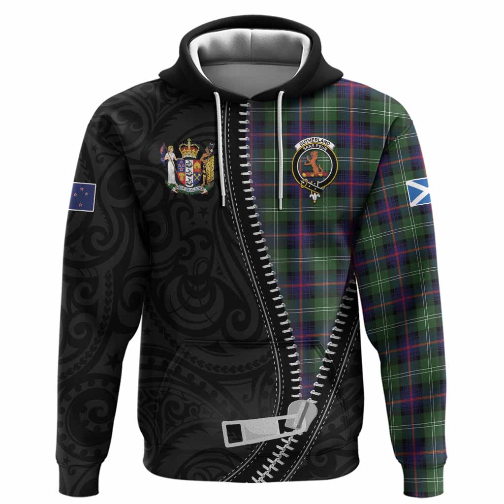 Sutherland Tartan Hoodie New Zealand Pattern Unique Zipper Stylized