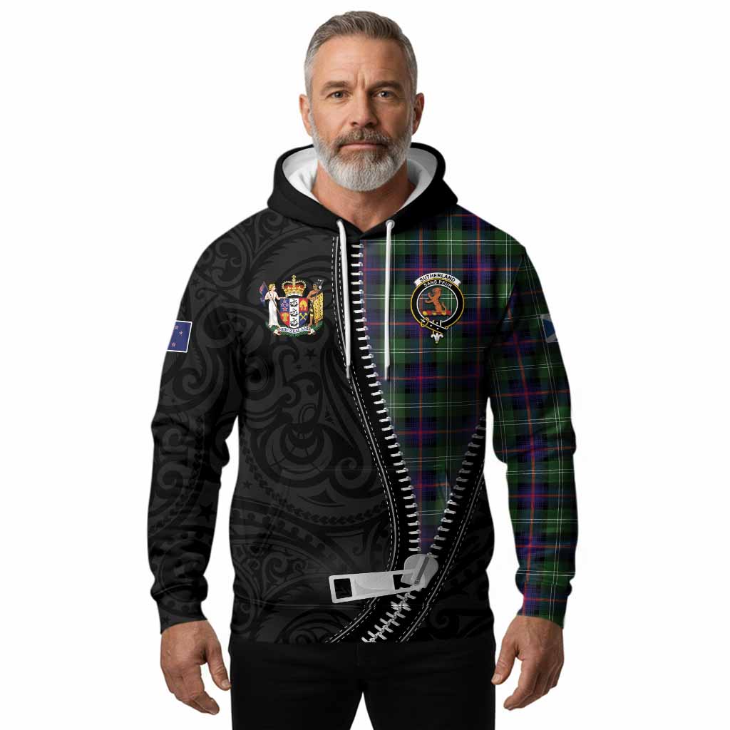 Sutherland Tartan Hoodie New Zealand Pattern Unique Zipper Stylized