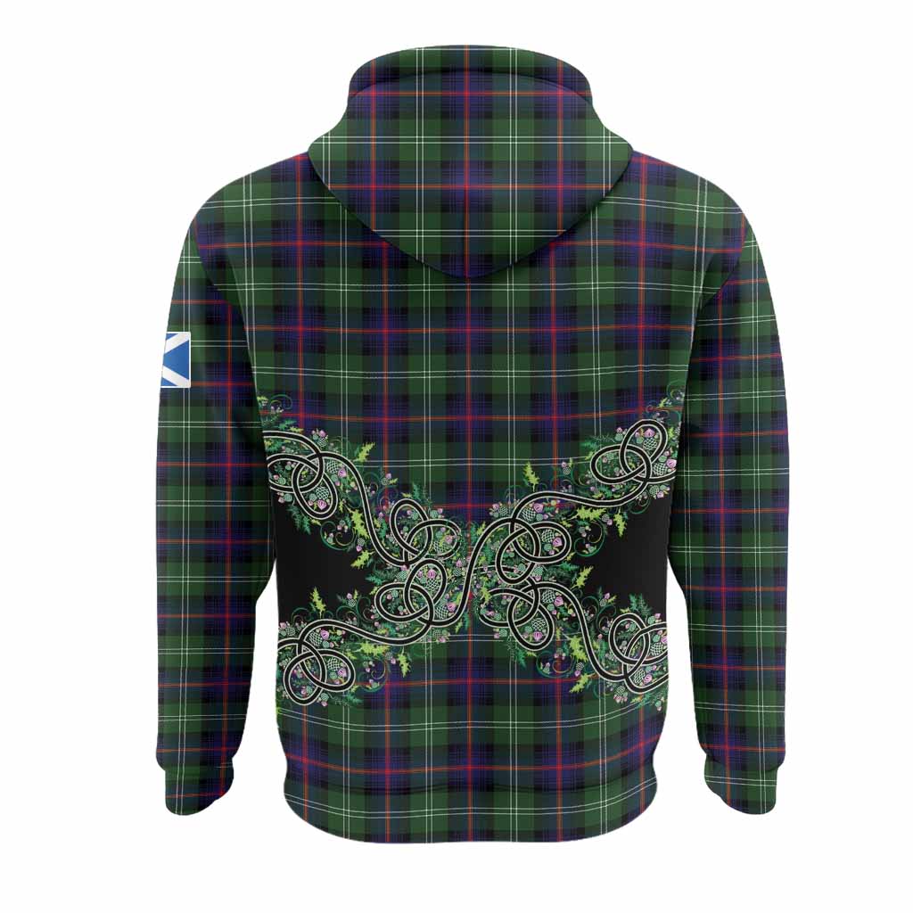 Sutherland Tartan Hoodie Thistle Scottish Spirit