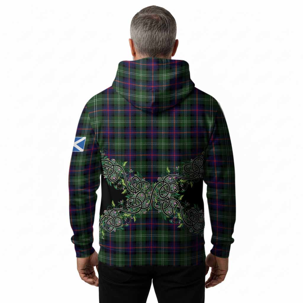 Sutherland Tartan Hoodie Thistle Scottish Spirit