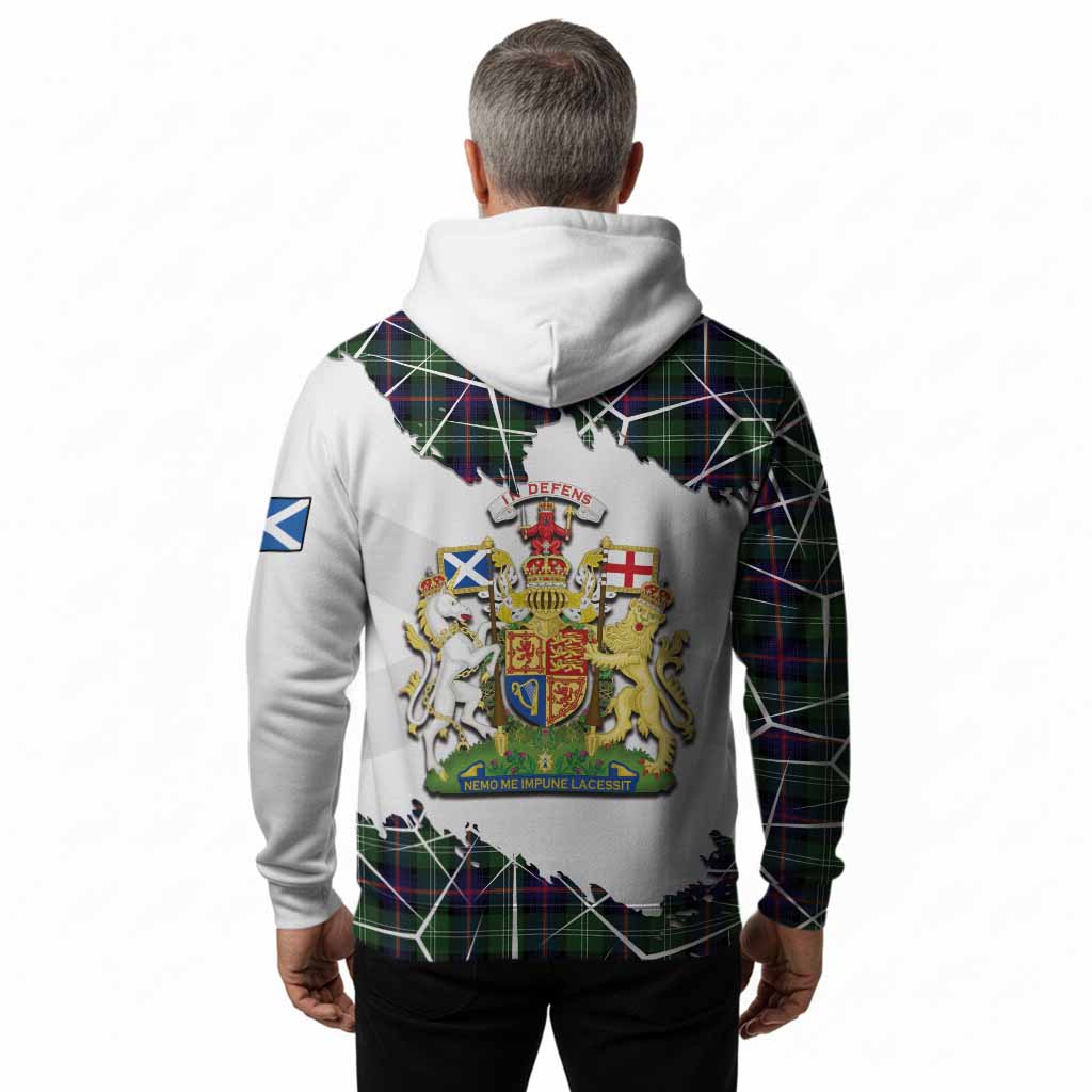 Sutherland Tartan Hoodie with Family Crest and Lion Rampant Grunge Style