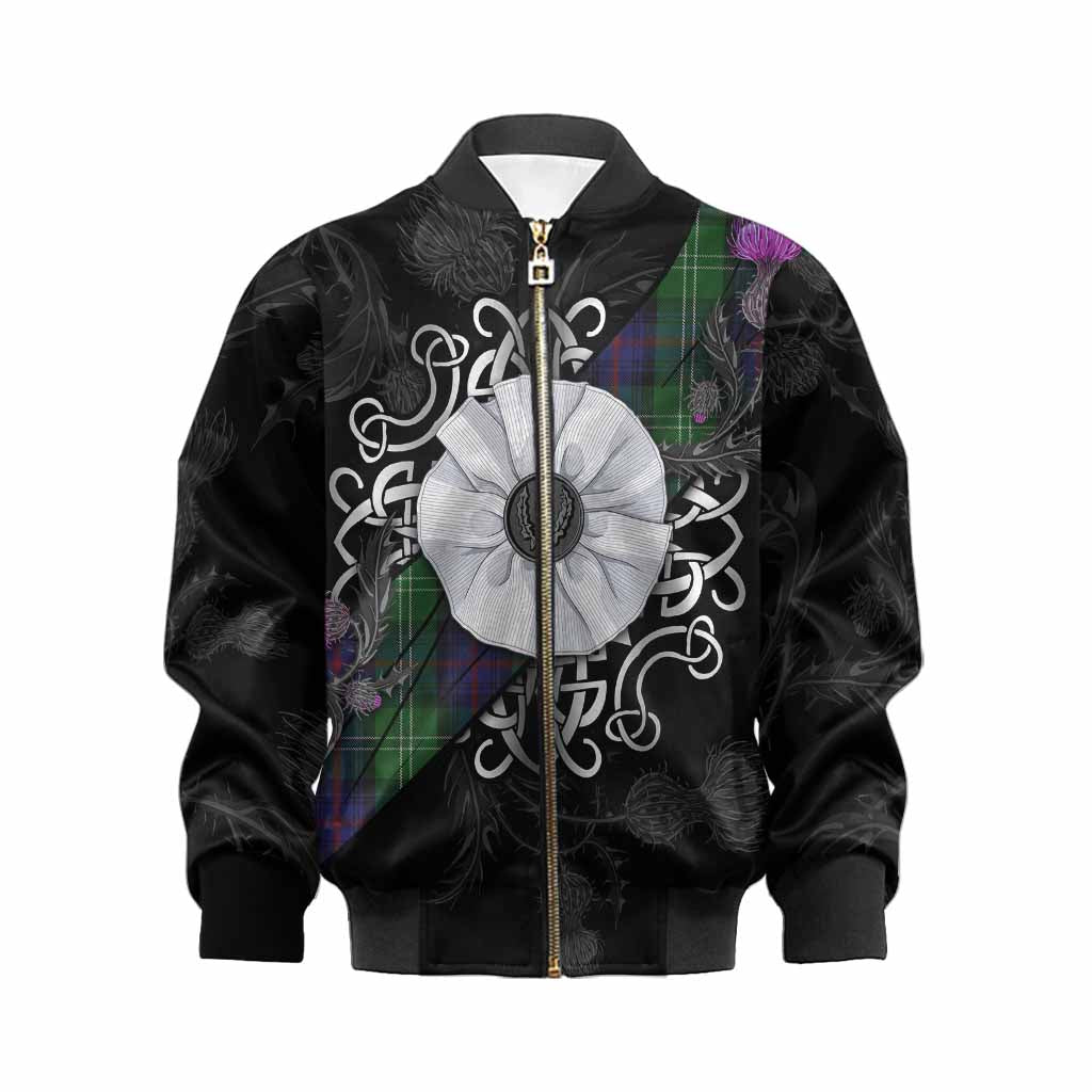 Sutherland Tartan Kid Bomber Jacket Jacobite White Rose Kid XS - Tartan Vibes Clothing