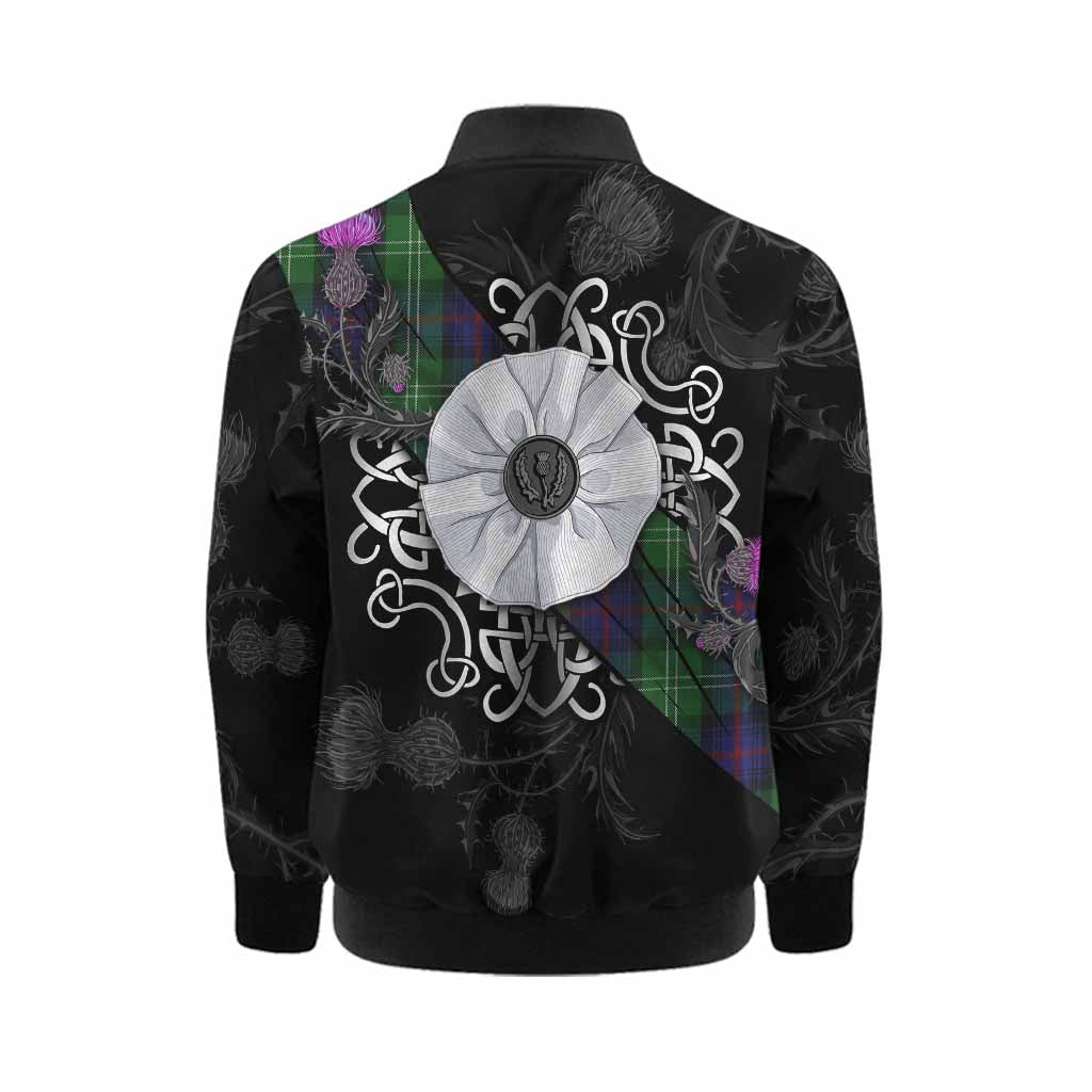 Sutherland Tartan Kid Bomber Jacket Jacobite White Rose Kid - Tartan Vibes Clothing