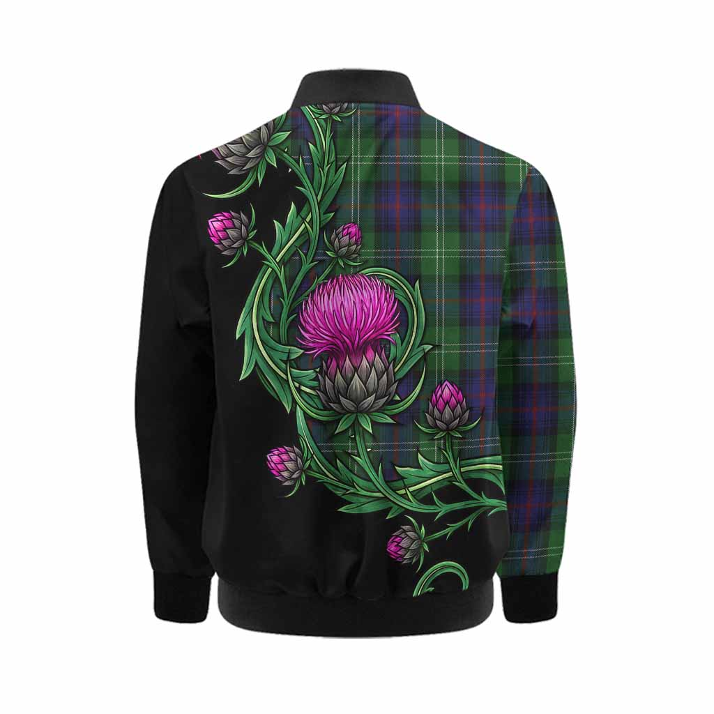 Sutherland Tartan Kid Bomber Jacket Resilient Scottish Thistle Kid - Tartan Vibes Clothing