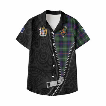 Sutherland Tartan Kid Hawaiian Shirt New Zealand Pattern Unique Zipper Stylized