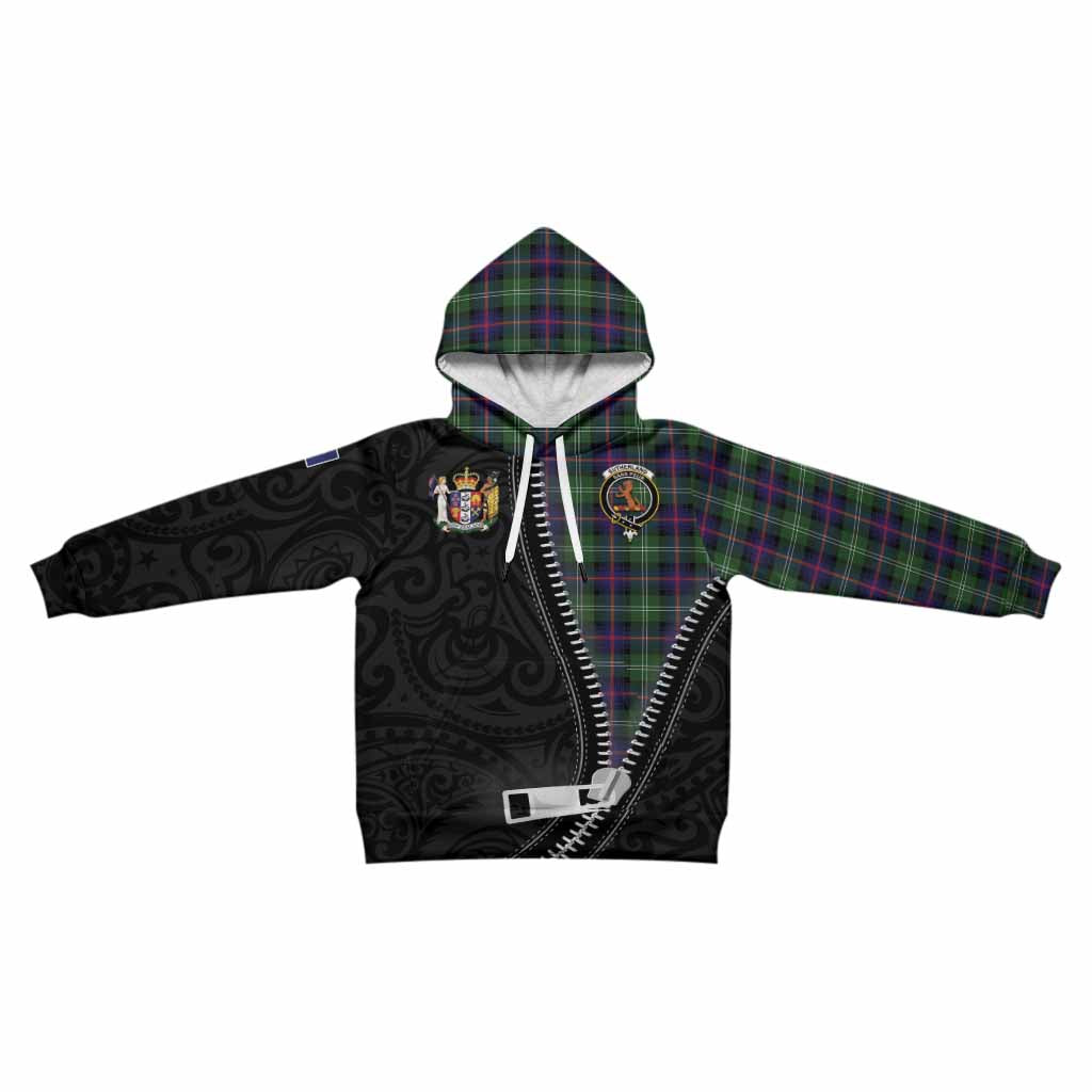 Sutherland Tartan Kid Hoodie New Zealand Pattern Unique Zipper Stylized