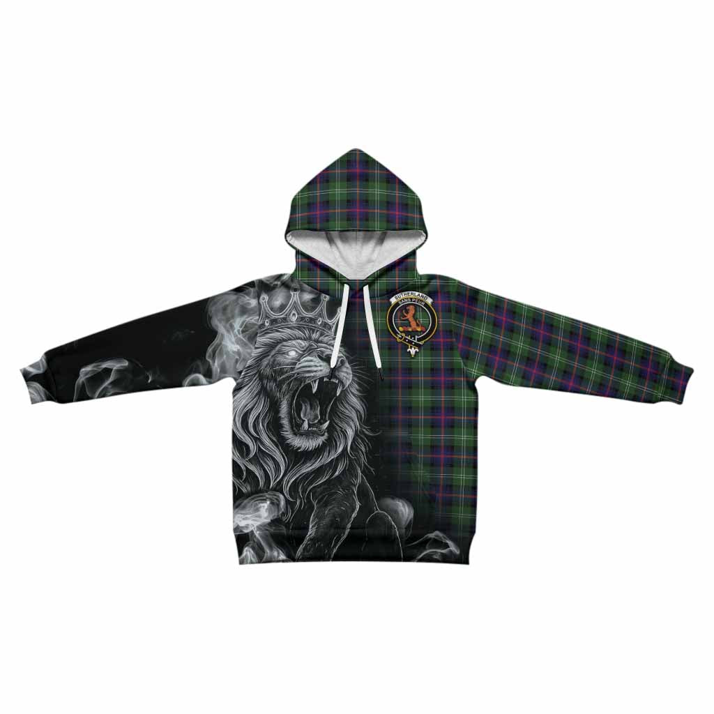 Sutherland Tartan Kid Hoodie Roaring Lion Heritage