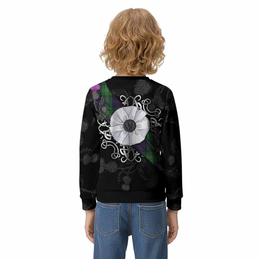 Sutherland Tartan Kid Knitted Sweatshirt Jacobite White Rose - Tartan Vibes Clothing