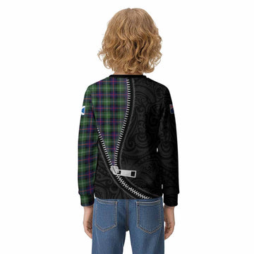Sutherland Tartan Kid Knitted Sweatshirt New Zealand Pattern Unique Zipper Stylized