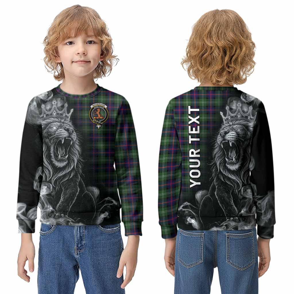 Sutherland Tartan Kid Knitted Sweatshirt Roaring Lion Heritage
