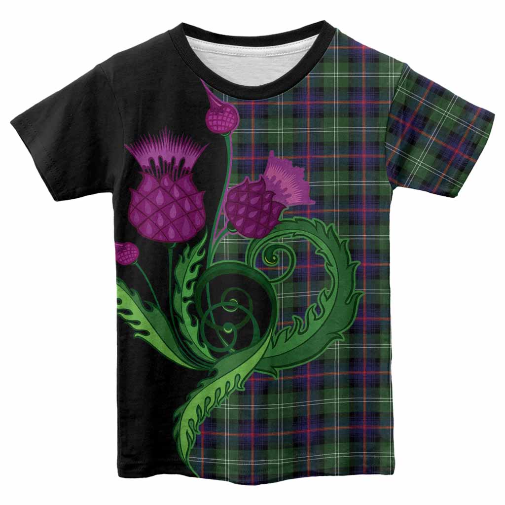 Sutherland Tartan Kid T-shirt Traditional Scottish Thistle