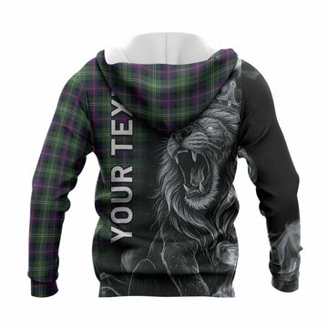 Sutherland Tartan Knitted Hoodie Roaring Lion Heritage