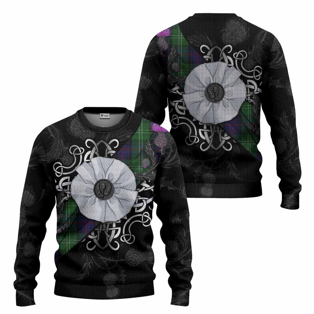 Sutherland Tartan Knitted Sweater Jacobite White Rose - Tartan Vibes Clothing