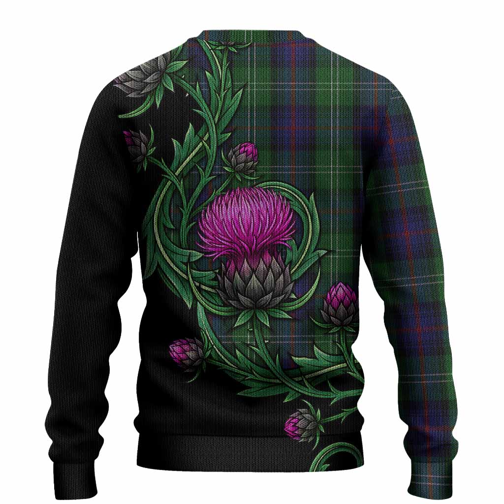 Sutherland Tartan Knitted Sweater Resilient Scottish Thistle - Tartan Vibes Clothing
