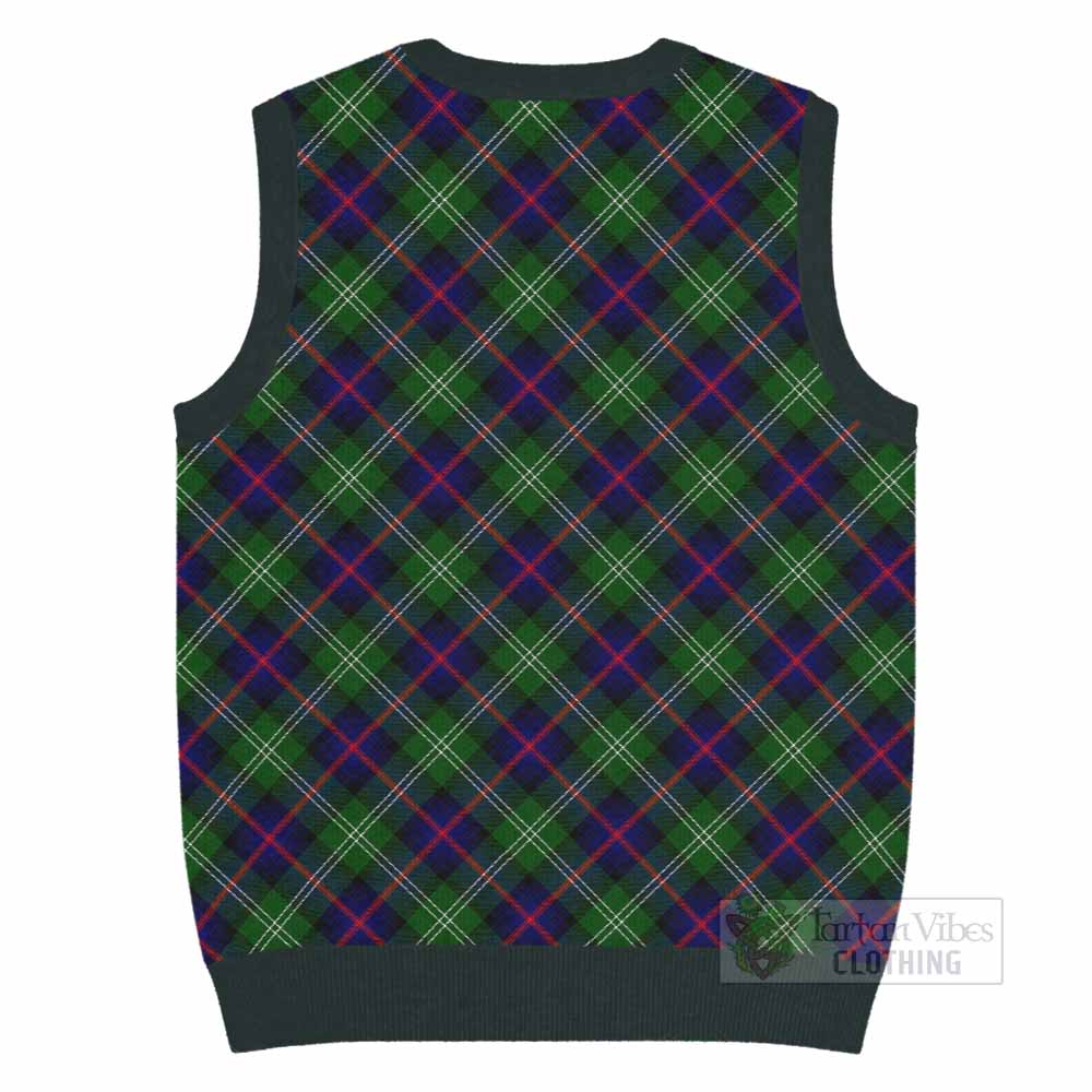 Sutherland Tartan  Knitted V-Neck Vest Cross Style