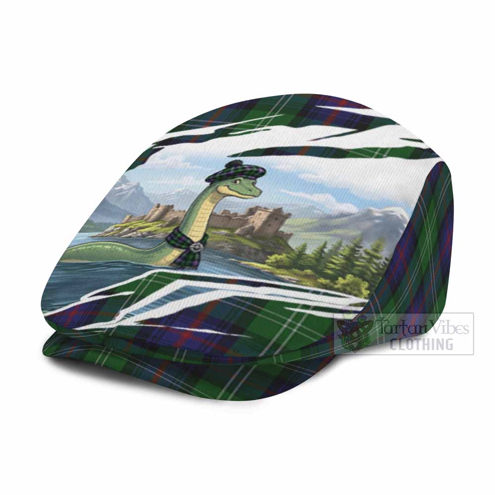 Sutherland Tartan Loch Ness Monster Scottish Heritage Art Flat Cap, Jeff Cap