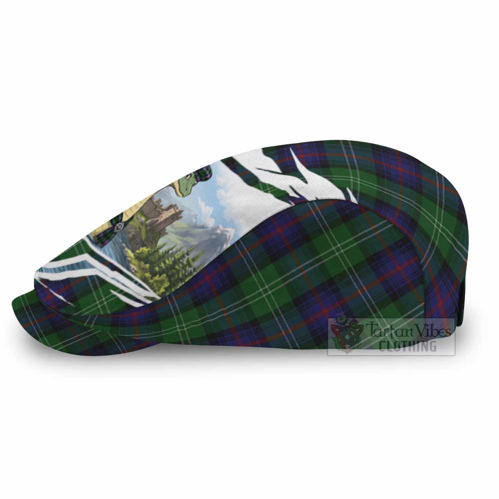 Sutherland Tartan Loch Ness Monster Scottish Heritage Art Flat Cap, Jeff Cap