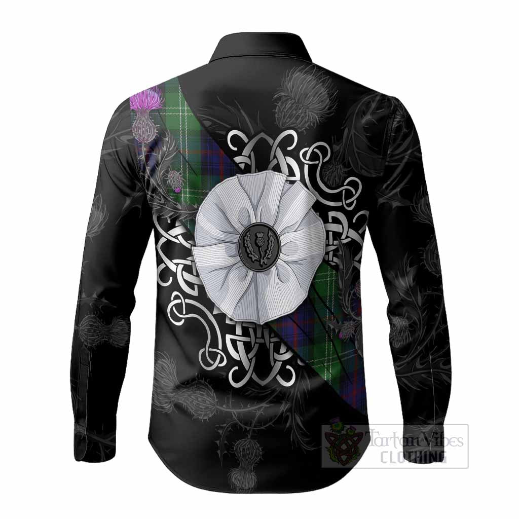 Sutherland Tartan Long Sleeve Button Shirts Jacobite White Rose - Tartan Vibes Clothing