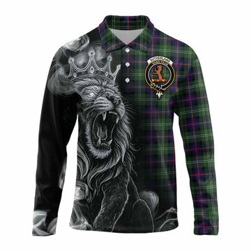 Sutherland Tartan Long Sleeve Polo Shirt Roaring Lion Heritage