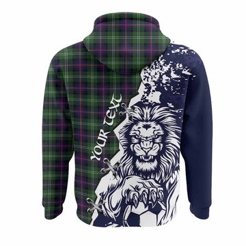 Sutherland Tartan Scottish Hoodie Angry Lion With Soccer Ball Style