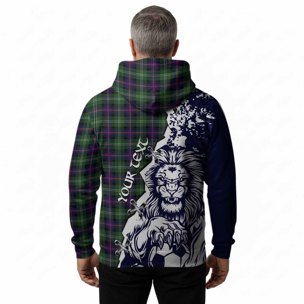 Sutherland Tartan Scottish Hoodie Angry Lion With Soccer Ball Style