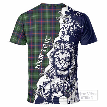 Sutherland Tartan Scottish T-Shirt Angry Lion With Soccer Ball Style