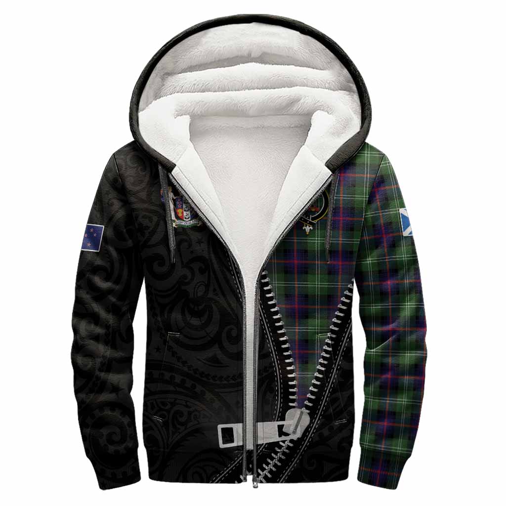 Sutherland Tartan Sherpa Hoodie New Zealand Pattern Unique Zipper Stylized