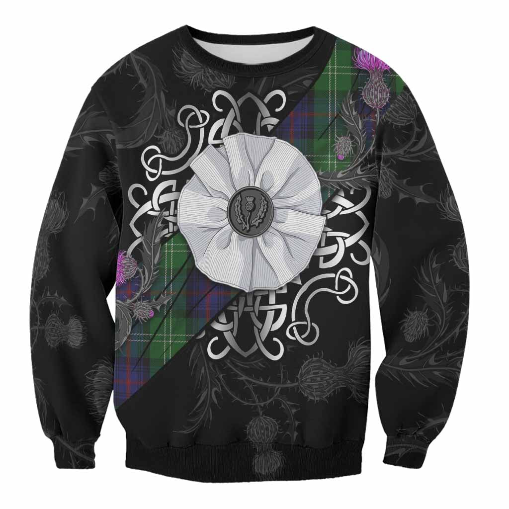 Sutherland Tartan Sweatshirt Jacobite White Rose Unisex - Tartan Vibes Clothing