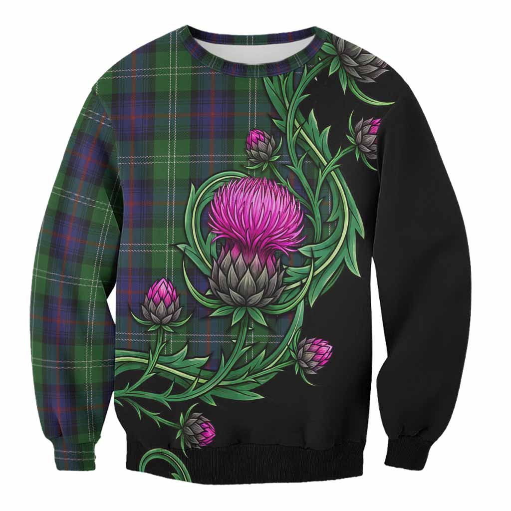 Sutherland Tartan Sweatshirt Resilient Scottish Thistle Unisex - Tartan Vibes Clothing
