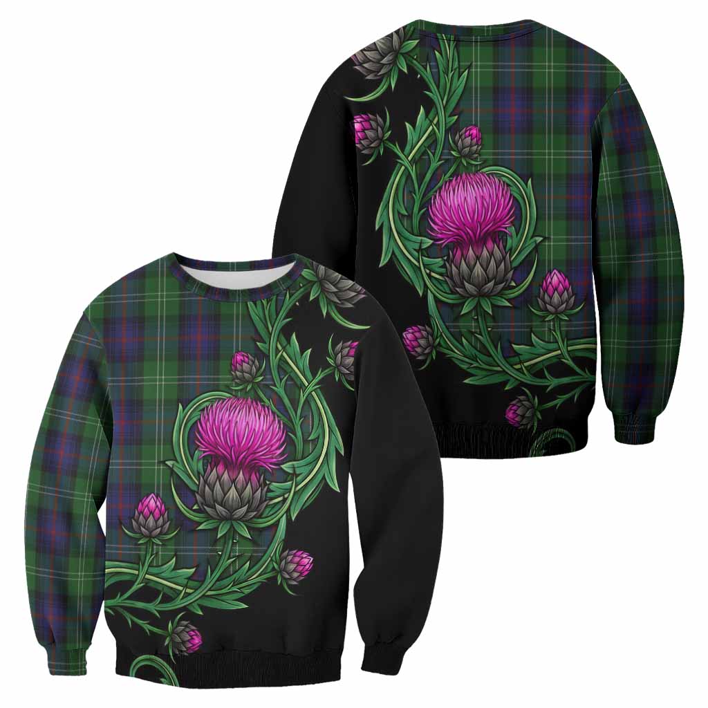 Sutherland Tartan Sweatshirt Resilient Scottish Thistle - Tartan Vibes Clothing