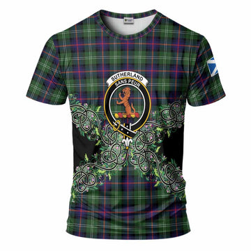 Sutherland Tartan T-Shirt Thistle Scottish Spirit