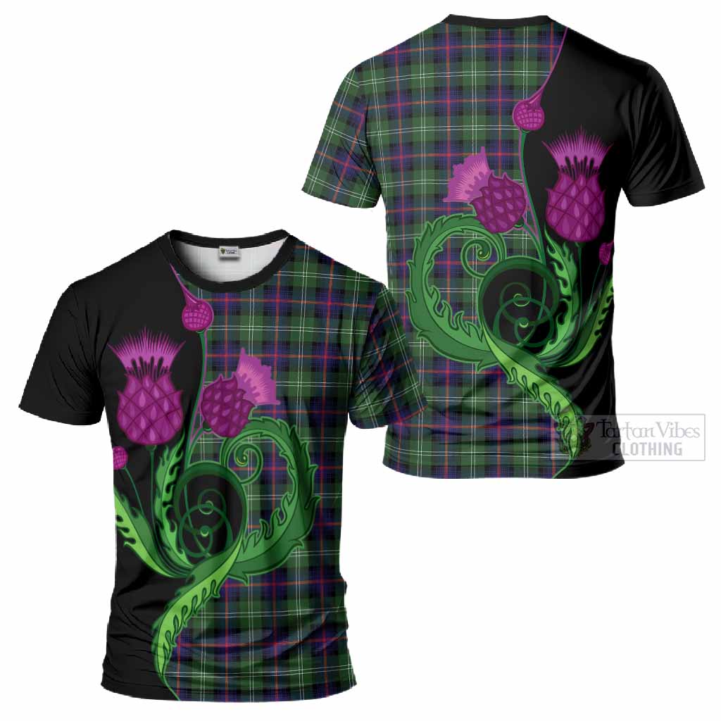 Sutherland Tartan T-Shirt Traditional Scottish Thistle