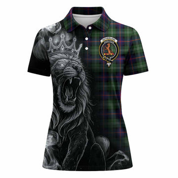 Sutherland Tartan Women Polo Shirt Roaring Lion Heritage