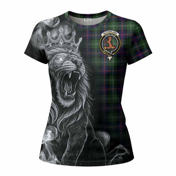 Sutherland Tartan Women T shirt Roaring Lion Heritage