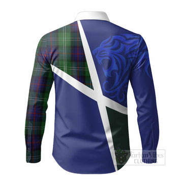 Sutherland The Scottish Football Crest Long Sleeve Button Shirts Lion-Tartan Army