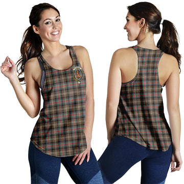 Sutherland Weathered Tartan Women Racerback Tanks with Family Crest