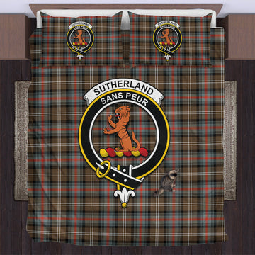 Sutherland Weathered Tartan Bedding Set with Family Crest