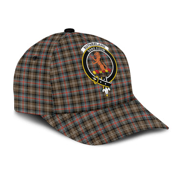 Sutherland Weathered Tartan Classic Cap with Family Crest