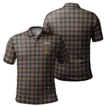 Sutherland Weathered Tartan Men's Polo Shirt with Family Crest